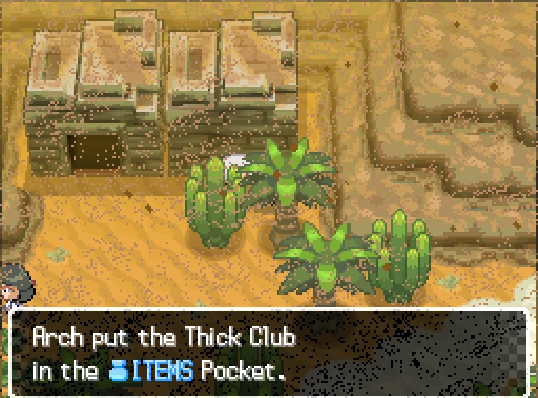 Thick Club — in-game screenshot taken at Route 412 — eastern ledges