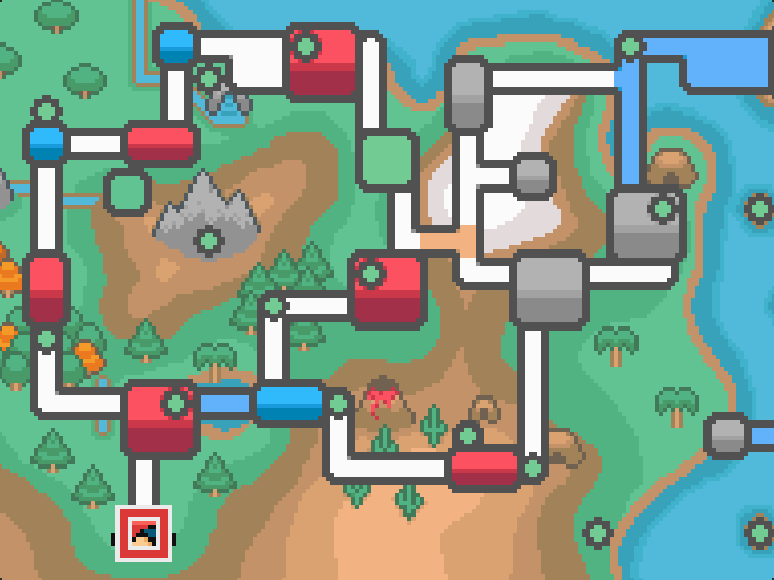The in-game town map of the Zhery region