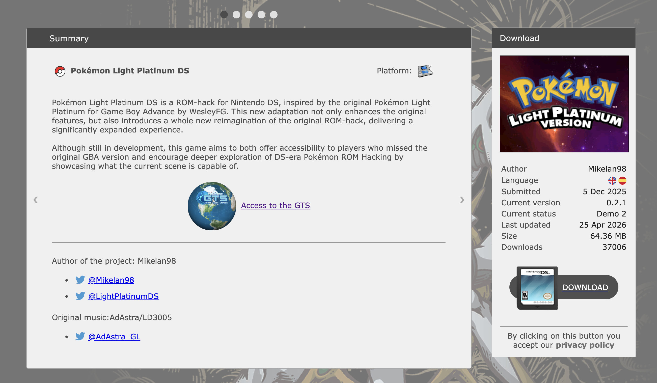 The download page at pokehacking.com