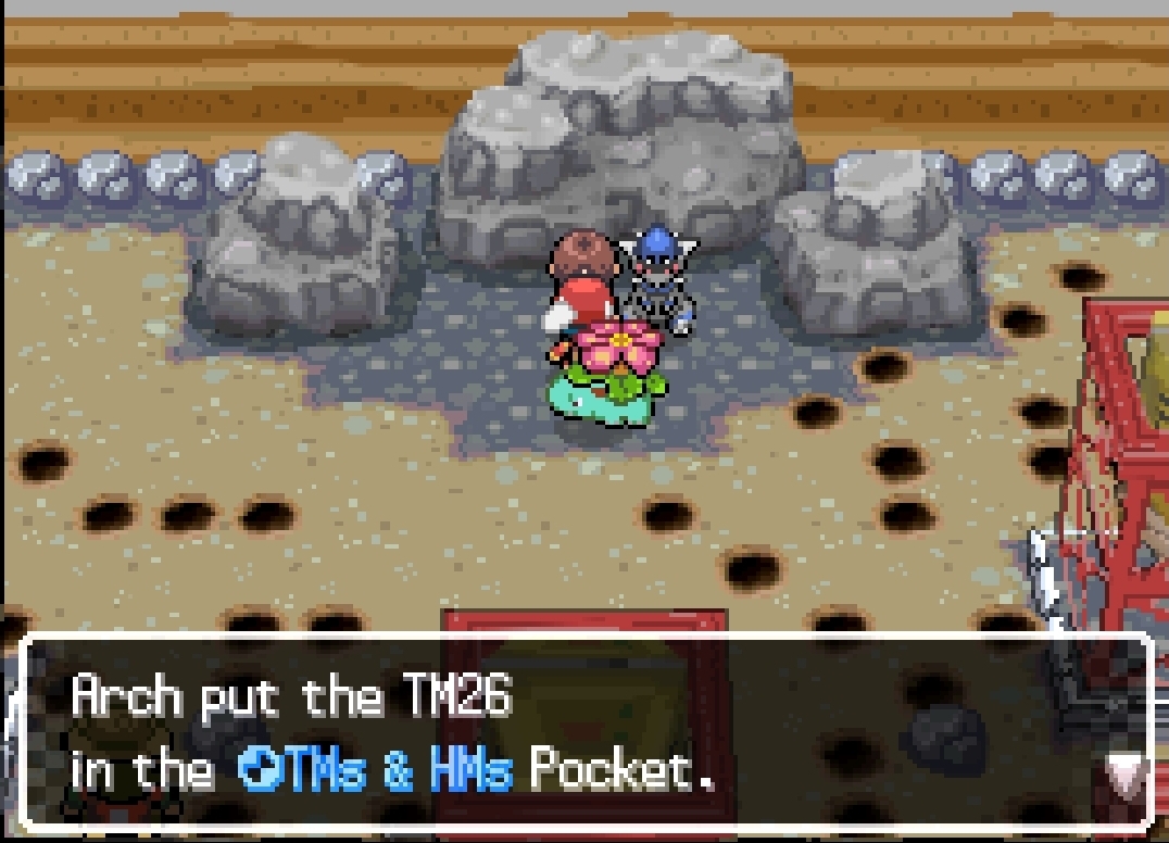 TM26 Earthquake — in-game screenshot taken at Gromet City Gym