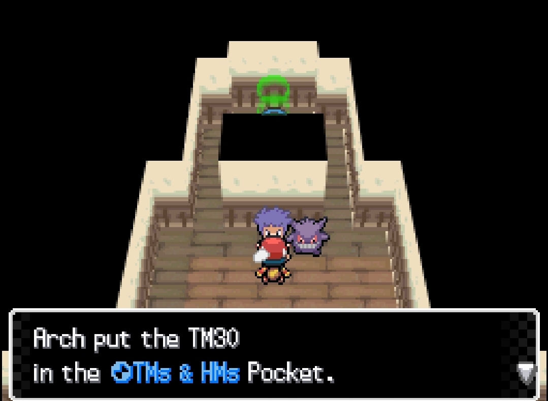 TM30 Shadow Ball — in-game screenshot taken at Darkdusk City Gym